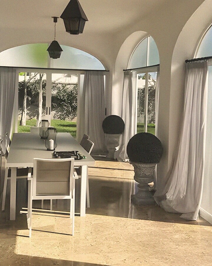 Afternoon light across the sunroom